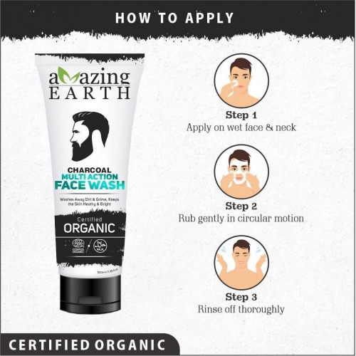 Amazing Earth Charcoal Multi Action Face Wash (100ml)