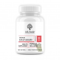 Shatavari 60 Veg Capsules To Regularize Female Hormones. General Wellness, Improve Female Health, Control Female Hormones, Menopause, Improve Libido, Heart Problems | Life Aveda
